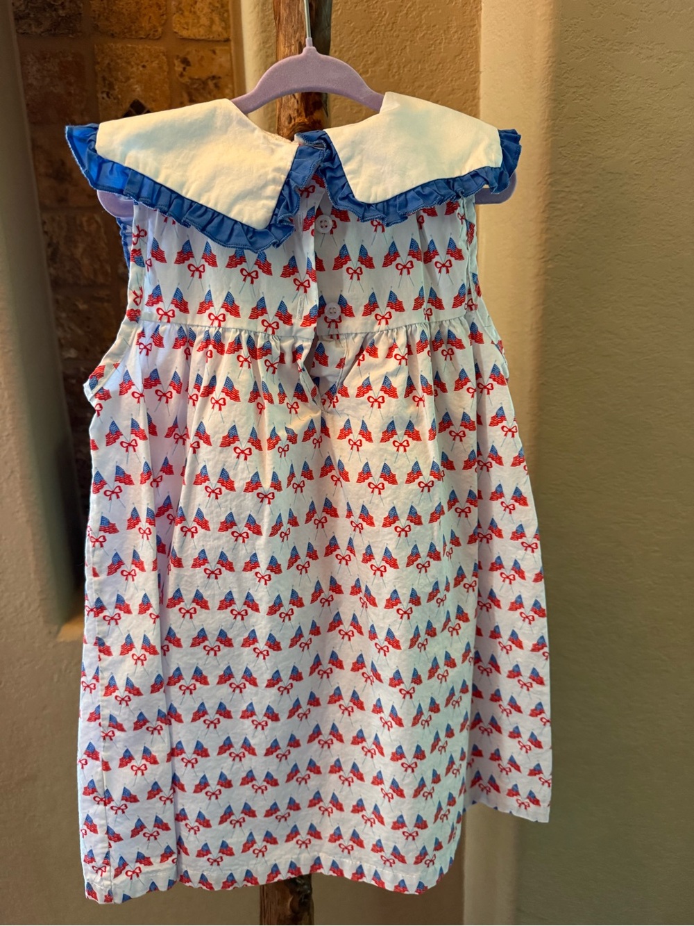 Cecil and Lou White Sundress with Blue & Red Bow Print - Picture 4 of 4